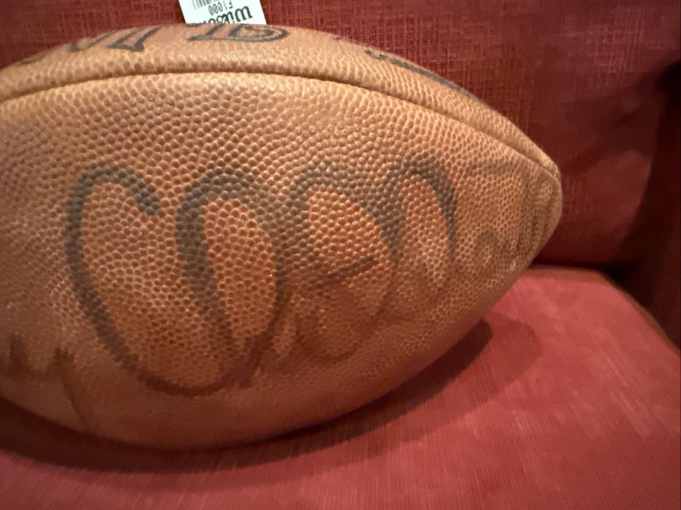 Fútbol americano firmado por Ray Childress Houston Oilers Foto 3 de 4