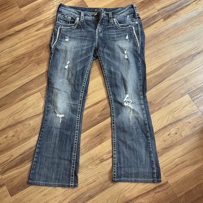 Silver Jeans Co. Womens Aiko Bootcut Jeans 27W x 25L Medium Wash Western Rodeo