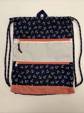 Drawstring Cinch Bag Beach Anchors Backpack Sports Trip Hiking Swim Sackpack