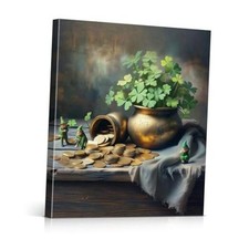 Vintage Shamrock St. Patrick's Day Wall Art Print Leprechaun Pot of Gold wall-2