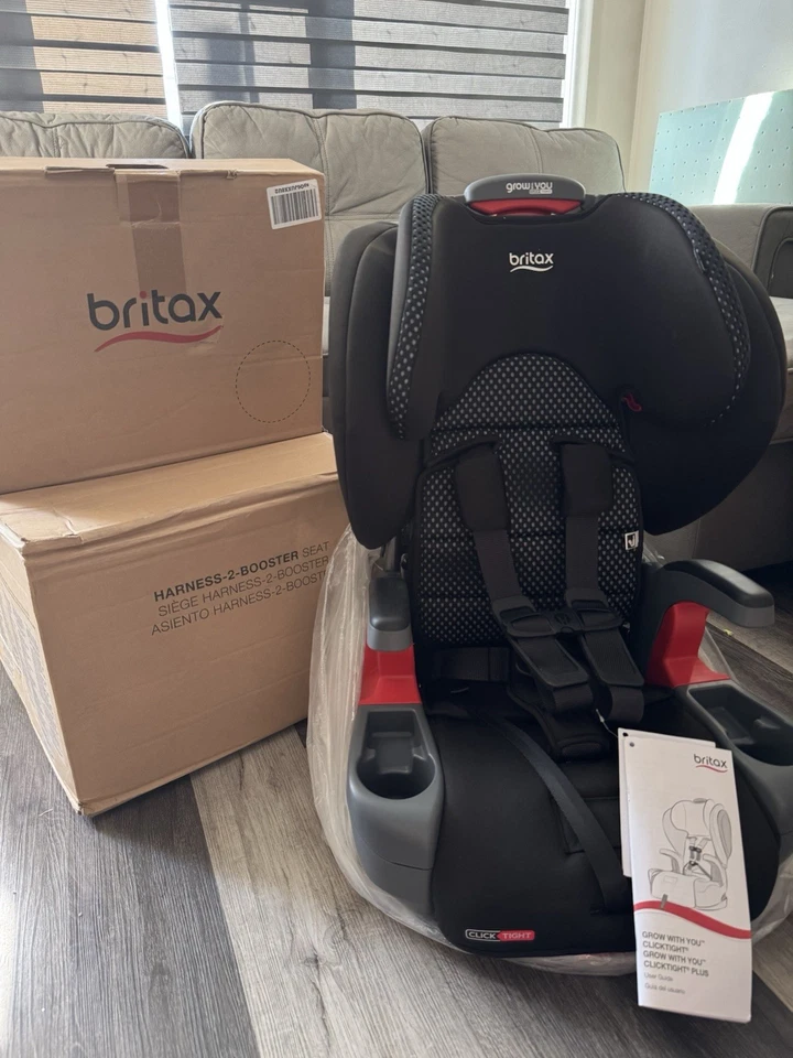 Arnés Britax Grow With You ClickTight-2-Booster, Cool N Dry, negro Foto 2 de 4