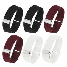 Elastic Adjustable Armband, 6Pcs Elastic Armbands, Black/White/Dark Red