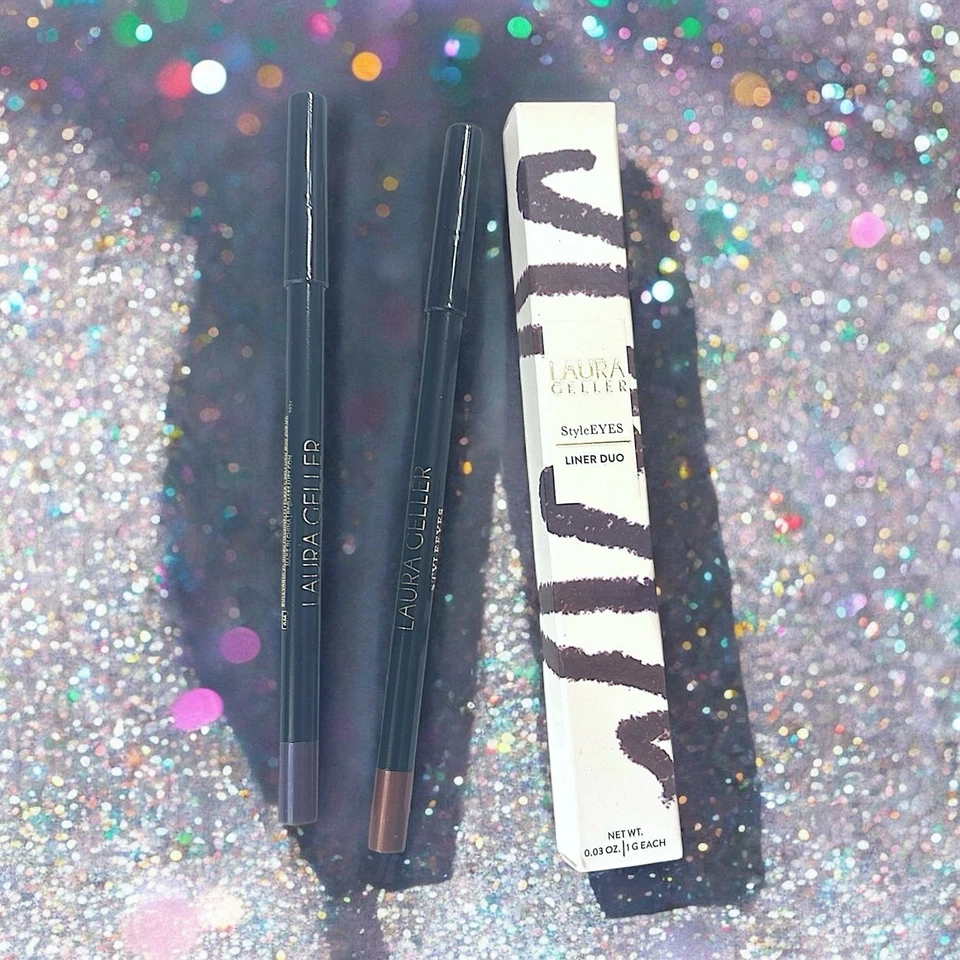 LAURA GELLER StyleEYES Liner Duo in Royal Plum and Warm Cocoa 0.03 OZ EACH NIB - Image 3 of 4