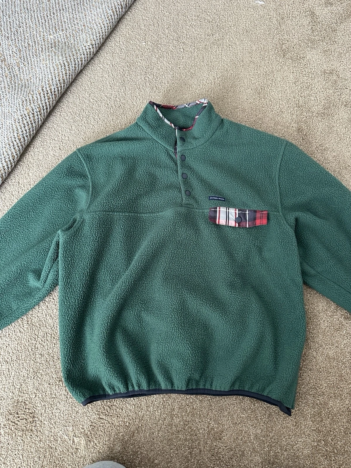 Southern Proper Green Pullover With Plaid Accent XL - product detail image 1