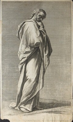 Georg Martin Preissler 1700 - 1762 Figur mit klassischer nachdenklicher Pose