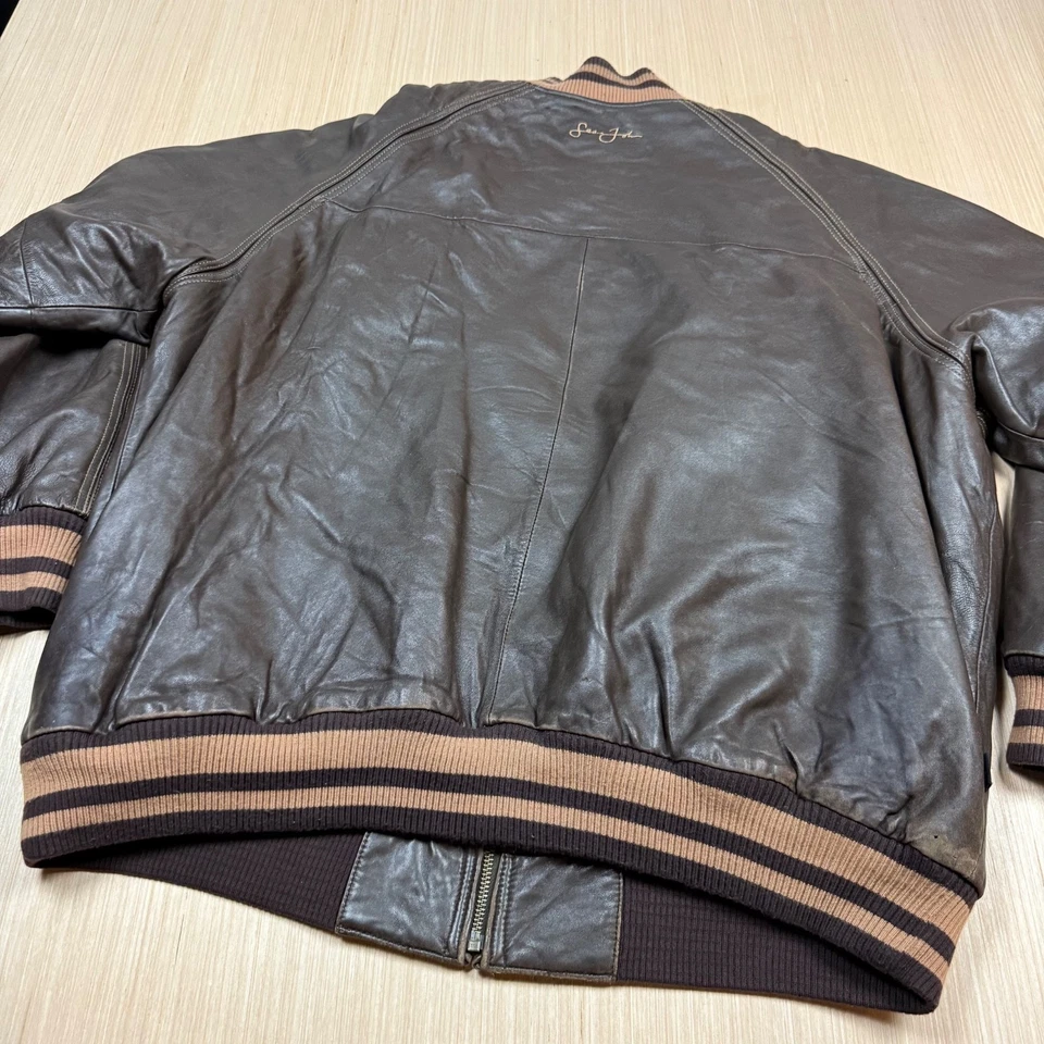Chaqueta de Cuero Colección Sean John De Colección y2k Varsity 3XL Hombre Marrón Hip Hop Foto 2 de 4