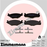 Zimmermann BremsbeläGe Bremsbelegsatz Vorne FüR VW Polo Seat Ibiza II