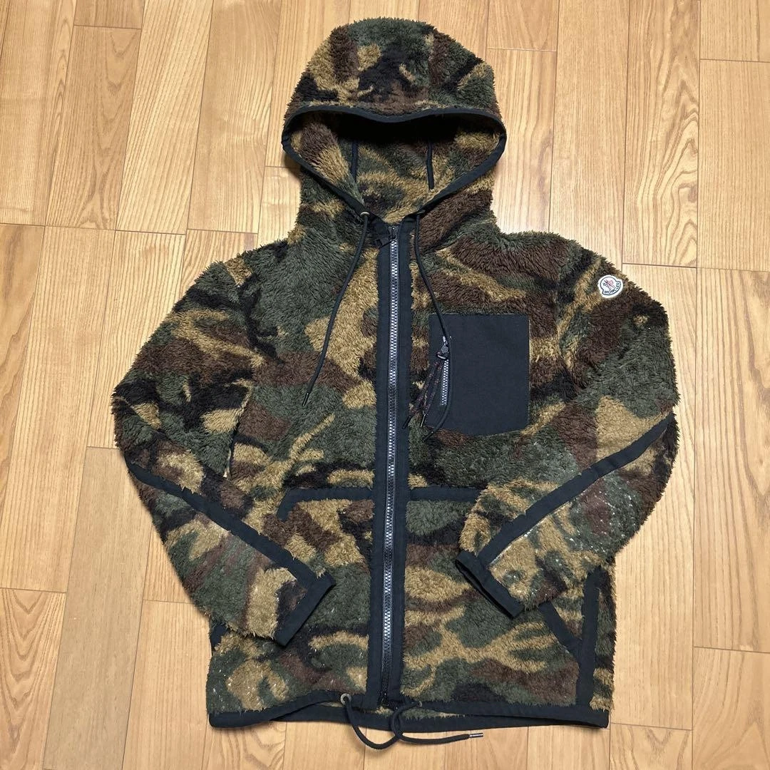 Moncler Giacca Uomo S Camouflage Fleece Felpa con Cappuccio Edizione Limitata VHTF Rara Popolare