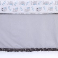 NoJo Indigo Denim/Chambray Crib Skirt/Dust Ruffle, Indigo