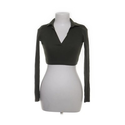 Zara, Crop Top, Größe: S, Grün, Einfarbig, Rippenstrick, Damen #DJc