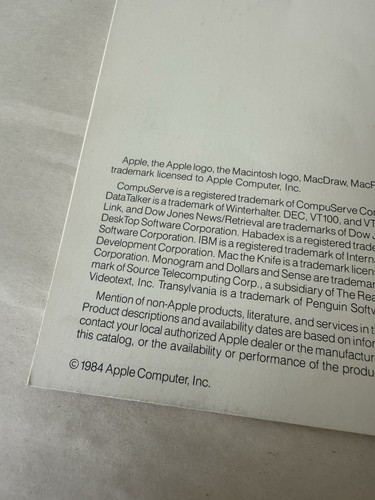 1984 APPLE COMPUTER MACINTOSH SOFTWARE SAMPLER BROCHURE - SUMMER 1980’s - Afbeelding 5 van 7