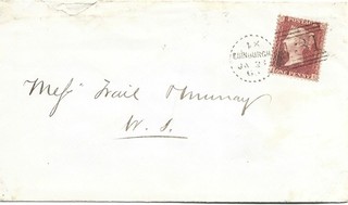 GB 1863 1d Red Stars Cover with Edinburgh Dotted Circle 131 Duplex Local Use