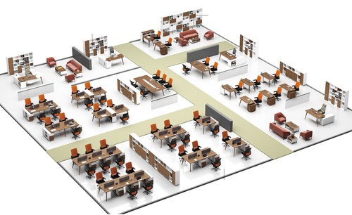 Schreibtisch Büro Set Wandregal Regal Schrank 2 tlg Büro Zimmer Einrichtung neu - Bild 2 von 5