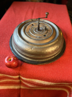 Antique German Wind up Rotating Christmas Feather Tree Music stand Eckardt