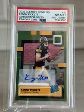 2022 Panini Clearly Donruss #51 Kenny Pickett Auto Green RC /25 Steelers POP 1!