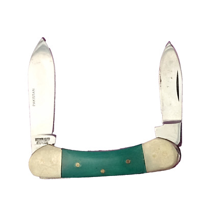 Thyssen Krupp Pocket Knife Frost Cutlery Folding 2 Blade Green Handle Pakistan