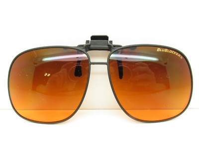 BLUBLOCKER AVIATOR SPORT SUNGLASS CLIP ONS amber lens eyewear sunglasses  97914