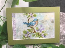 New Handmade 5x7 Matted 4x6 Inspirational Birds Floral Free Ship 580