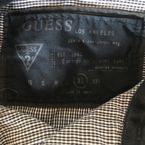 Camisa occidental Guess Unisex Rebelion con broches de perlas talla XXL LS a cuadros negros - Imagen 5 de 15