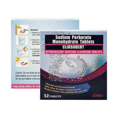 ICPA Clinsodent Denture Cleansing Tablets These tablets clean dentures