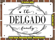 Delgado Family Decorative Metal Door or Wall Plaque (Style 1)