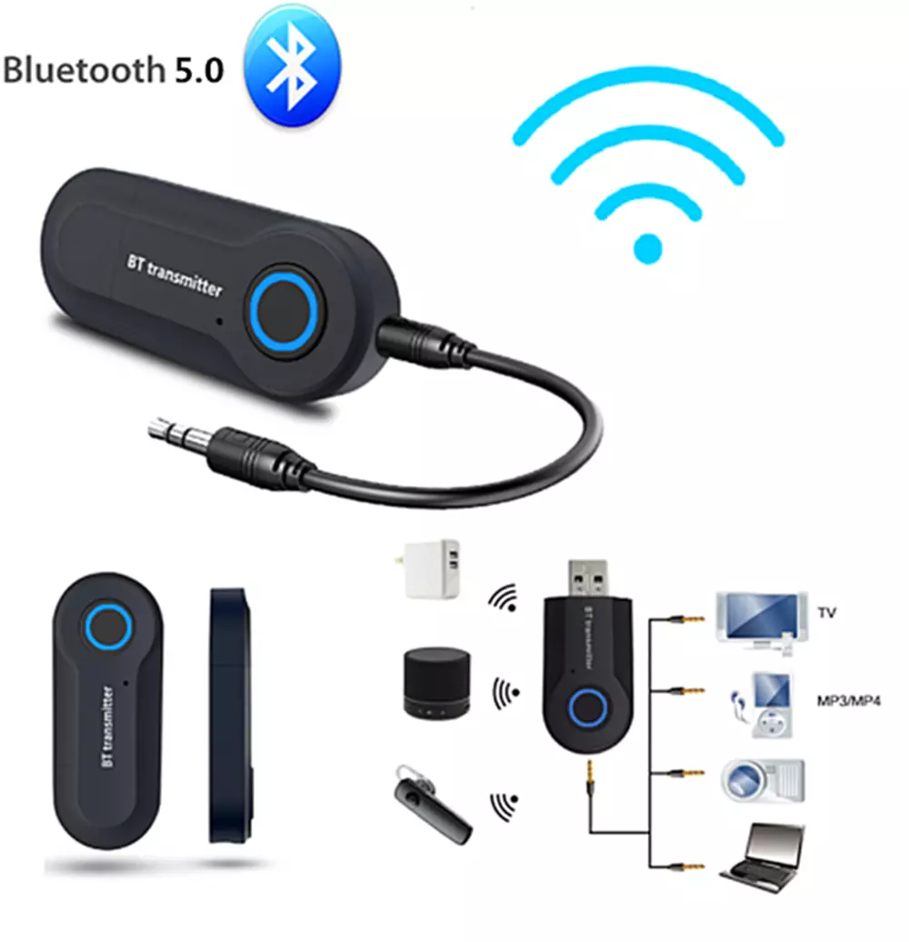 Wireless Bluetooth V 5.0 Transmitter For TV PC Phone Stereo Audio Music  Adapter