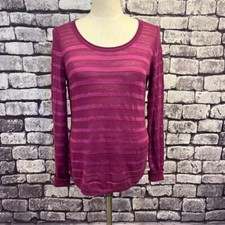 Banana Republic Pink On Pink Long Sleeve Blouse Size Medium Cotton  Viscose
