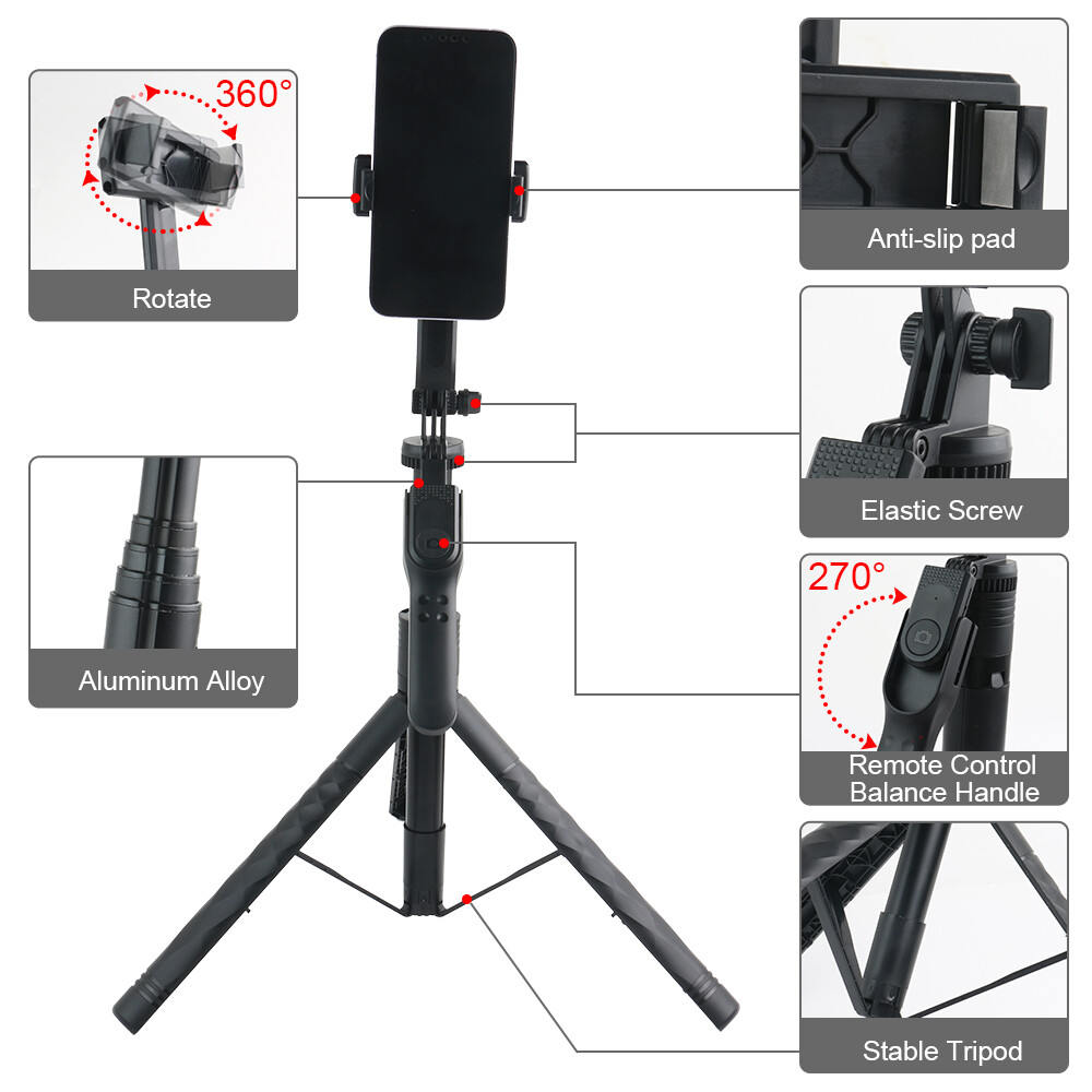 68" Wireless Bluetooth Selfie Stick Tripod Live Broadcasting Smartphone Holder