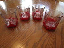 Maker's Mark Bourbon Rocks Glass Set of 4 Red Dipped Wax