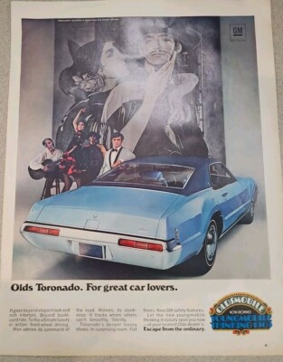 1969 Oldsmobile Tornado Classic Movies Youngmobile Thinking VTG 1960s PRINT AD
