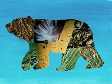 Bear 3 by award winning artist-Original Signed collage 5x7" illustration board