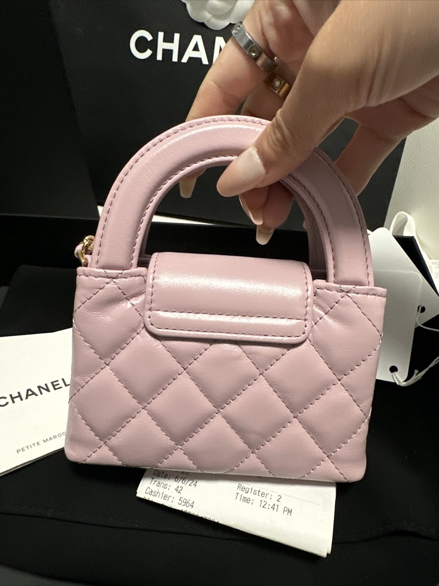【千鳥格子が可愛い♡】CHANEL Kelly ケリーバッグ 24A Chanel 24A Kelly Nano Bag Micro Pink Lilac Purple Bag With