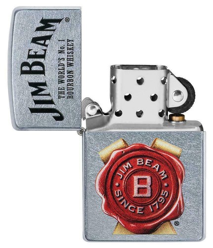 BRIQUET ZIPPO ESSENCE NEUF - JIM BEAM BOURBON WHISKEY CHROME (Original,Tempete) - Photo 4 sur 4