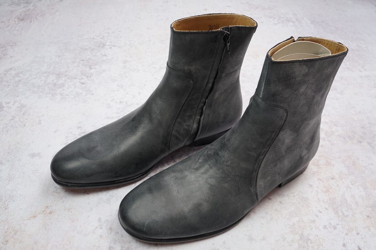 Maison Margiela x H&M Side Zip Boots Black Distressed Boots Maison Margiela x H&M Side Zip Boots Black Distressed Boots