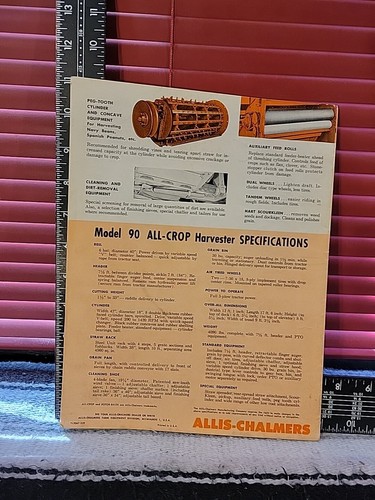 Allis Chalmers New Model 90 All-Crop Harvester Brochure - Picture 5 of 5