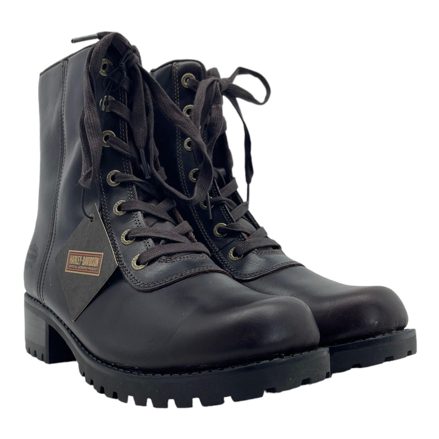 HARLEY DAVIDSON Womens 11 Leather Motorcycle Boots Ashby D84716 BROWN NEW image 8