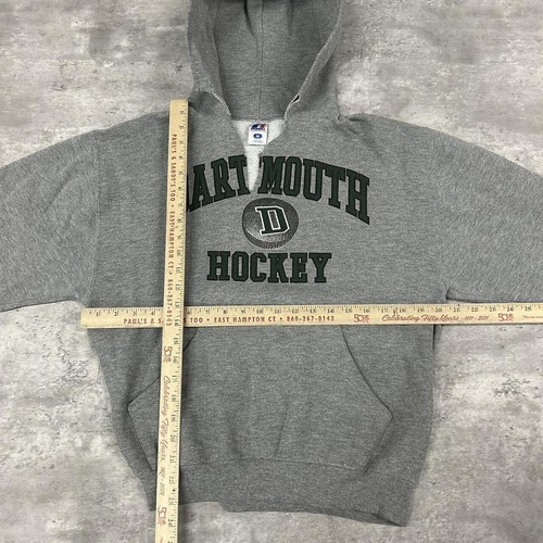 Vintage 90s Dartmouth Hockey Gray Pullover Hoodie Sweatshirt Size Medium - Picture 4 of 4