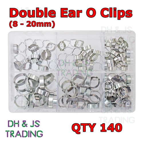 DOUBLE EAR CLAMP O CLIPS Crimp O Clip Air Silicone Petrol Water Fuel