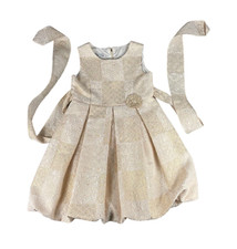 Pippa  Julie Dress Girls 8 Gold White Formal Pretty Dance Party Holiday Floral