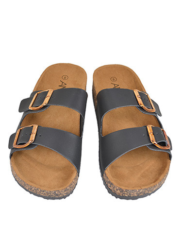 Nuevo Mujeres Hebilla de oro doble Birken Estilo Correas Sandalias Negro  Tamaño 6 | eBay