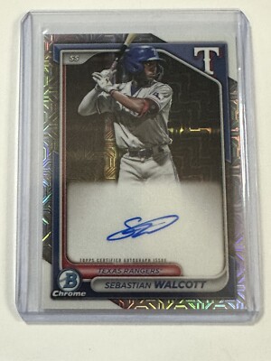 お正月2500円OFF シャーマン　アート　ベトカット　レゴスターン　クルーパー 2024 Bowman Chrome Sebastian Walcott On Card Auto #BMA-SW Mojo