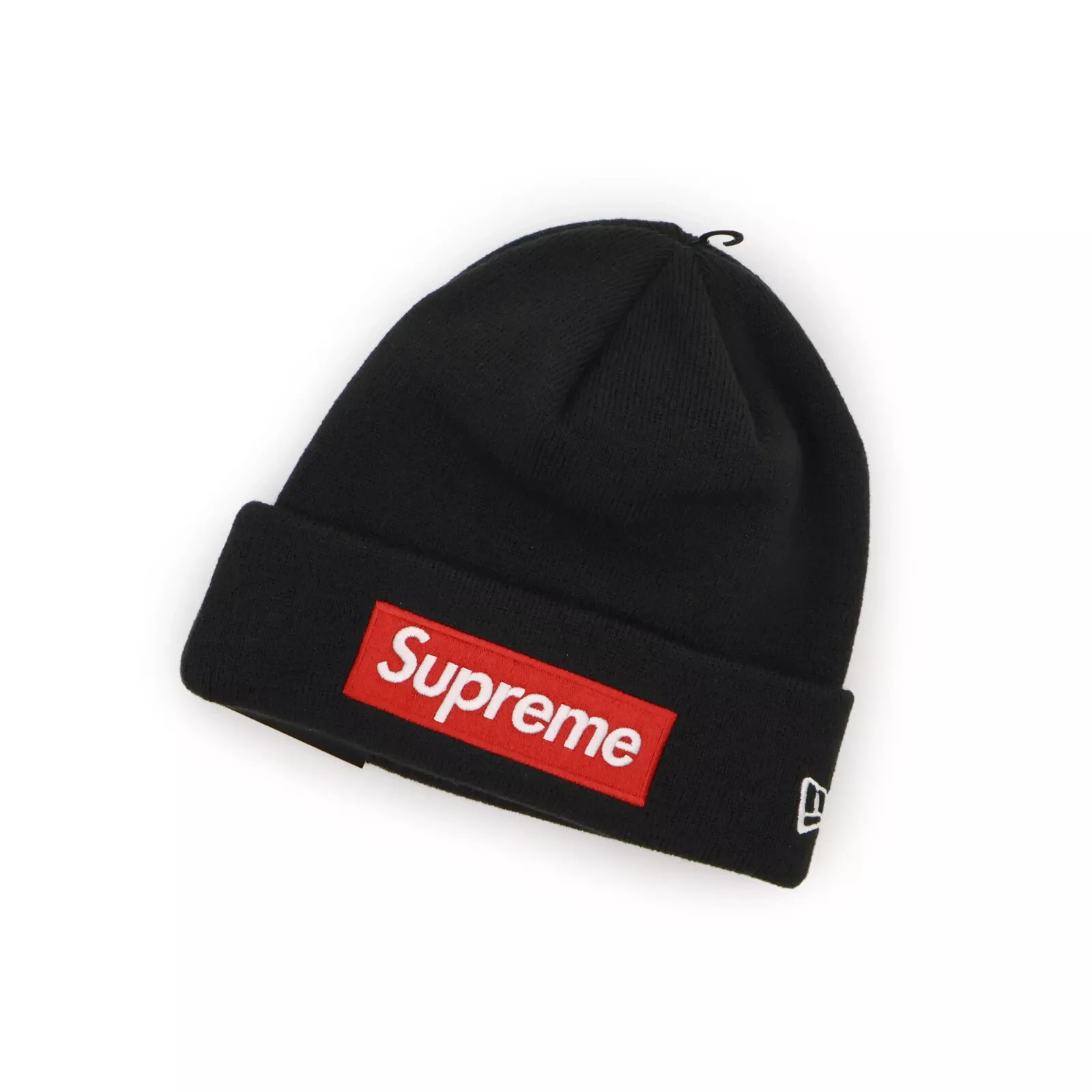 Bonnet Supreme New Era boîte logo noir rouge FW22