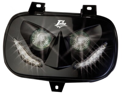 Scheinwerfermaske schwarz mit LEDs MBK Booster Spirit 50 2000 > 2002