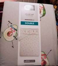  Grey Stripe Avocado Duvet  Cover Setv- Double Bedding Set Pillowcase