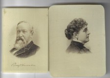 Two Early Celluloid Items Images of Benjamin Harrison and Wife Caroline