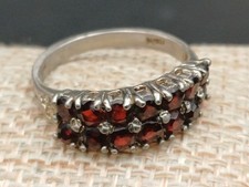 ANELLO CON PIETRA GRANATO ROSSO , VINTAGE 80/90'S