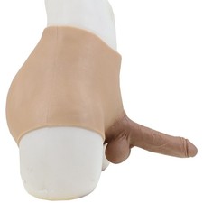 New Realistic Penis Sleeve Pants Soft Liquid Silicone Solid Dildo Pants Wearable