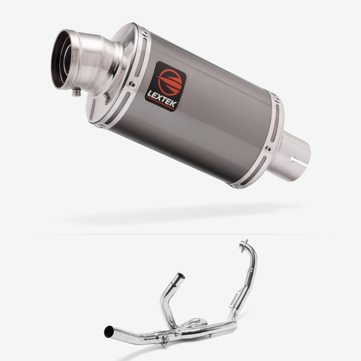 Lextek Exhaust System Stainless Steel 350mm Exhaust for Suzuki SV650 99-02