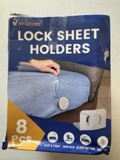 Lock Sheet Holders, Set Of 8, White, Damaged Box But New