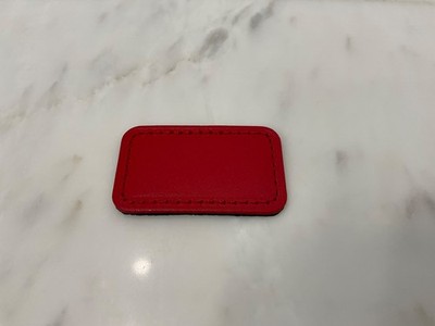 NEW Tumi SMALL 2” x 1-3/16” Leather Monogram Patch - CLASSIC RED